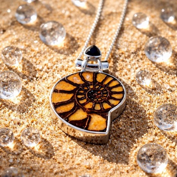 Ammonite & Onyx Necklace - Picture 5 of 13